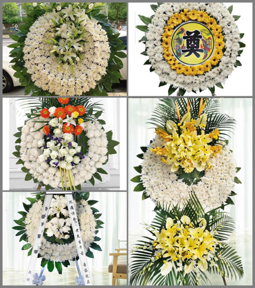 山东莱芜莱城区雪野镇青合圈村花圈速递